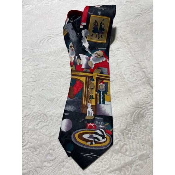 Dimoda Handmade Christmas Novelty Tie With Santa Design - Picture 2 of 3